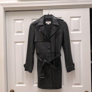 Calvin Klein 3/4 leather coat